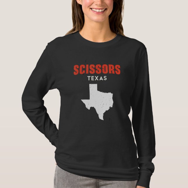 Scissors Texas USA State America Travel Texas T-Shirt (Front)