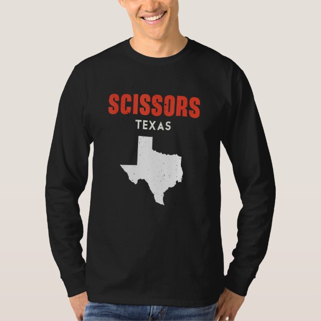 Scissors Texas USA State America Travel Texas T-Shirt (Front)