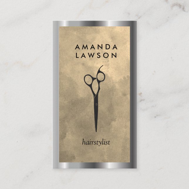 Scissors Watercolor Business Card (Front)