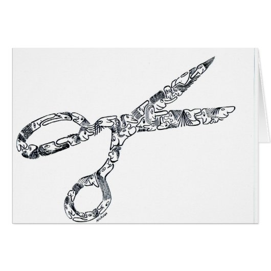 Scissors with Haircuts Cards (Front Horizontal)