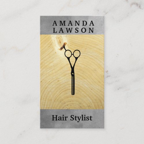 Scissors  Wood and Watercolor Business Card