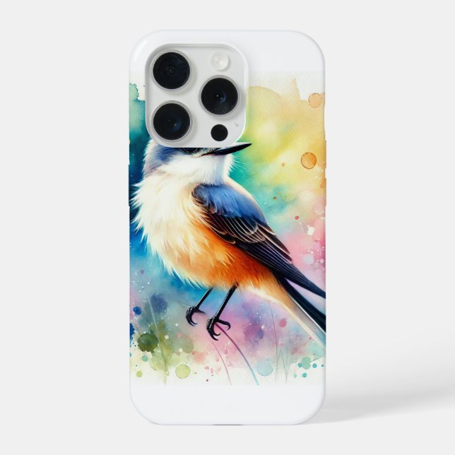 Scissortailed Flycatcher 010924AREF121 - Watercolo iPhone Case (Back)