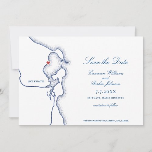 Scituate Harbor Massachusetts Map Elegant Wedding Save The Date