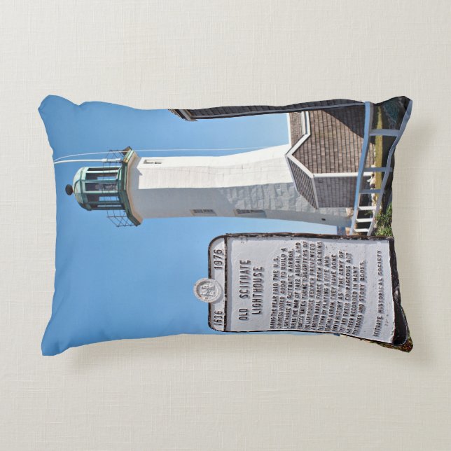 Scituate Lighthouse MA Accent Pillow (Front)
