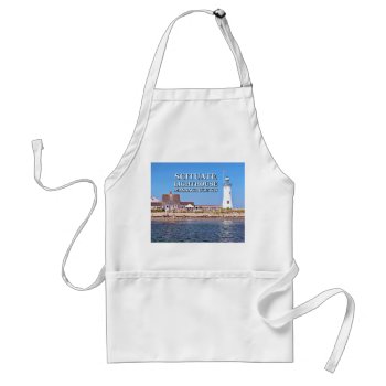 Scituate Lighthouse  Massachusetts Adult Apron by LighthouseGuy at Zazzle