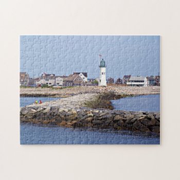Scituate Lighthouse  Massachusetts Jigsaw Puzzle by LighthouseGuy at Zazzle