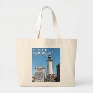Scituate Lighthouse, Massachusetts Large Tote Bag