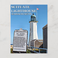 Scituate Lighthouse, Massachusetts Postcard