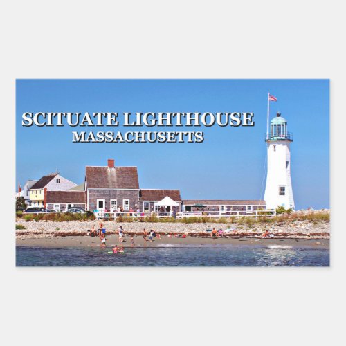 Scituate Lighthouse Massachusetts Rectangular Sticker