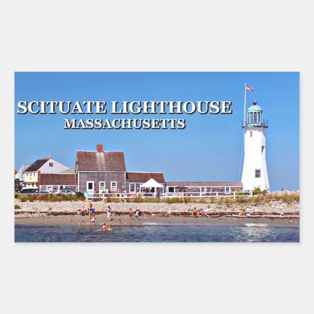 Scituate Lighthouse, Massachusetts Rectangular Sticker (Front)