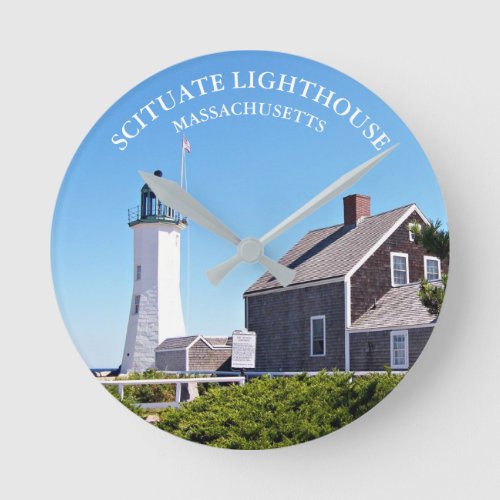 Scituate Lighthouse Massachusetts Wall Clock