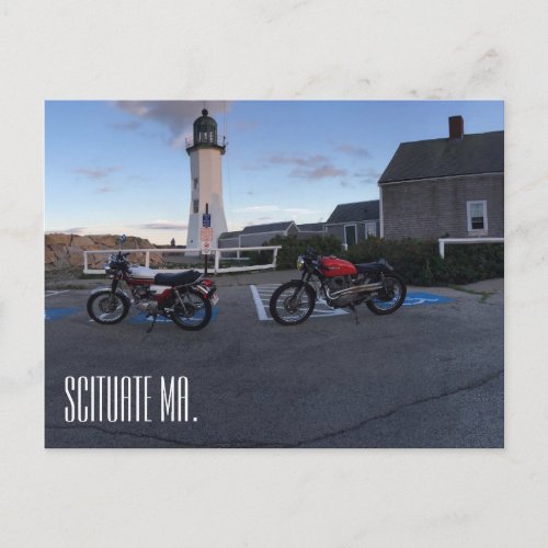 Scituate Massachusetts Lighthouse  Moto Postcard