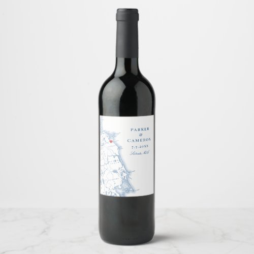 Scituate Massachusetts Map Elegant Wedding Favor Wine Label
