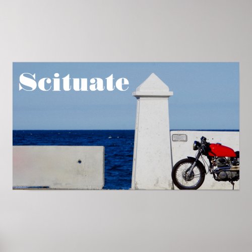 Scituate Massachusetts Vintage Motorcycle Poster