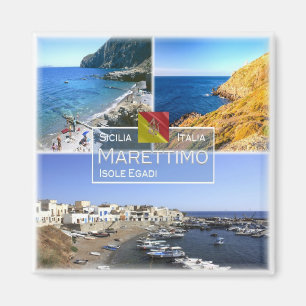 SCL008 MARETTIMO ISLAND, Mosaic, Sicily, Fridge Magnet