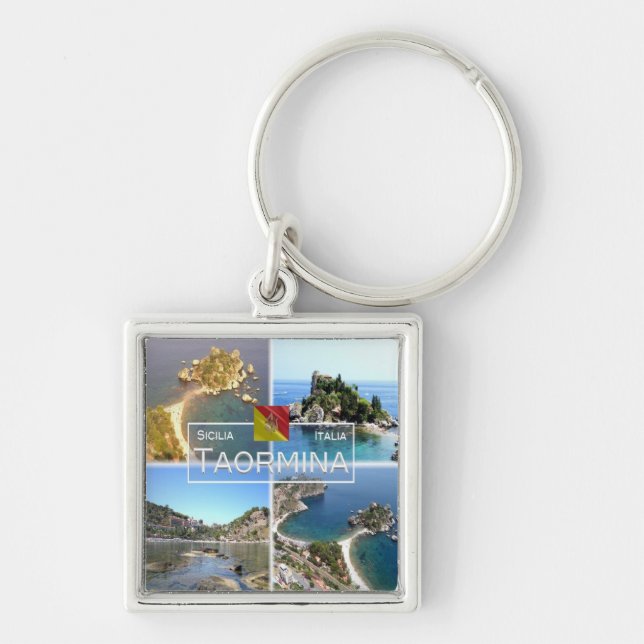 SCL017 TAORMINA Isola Bella, Mosaic, Sicily Keychain (Front)