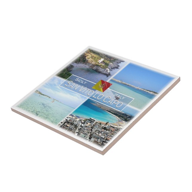 SCL023 SAN VITO LO CAPO, Mosaic, Sicily, Ceramic Tile (Side)