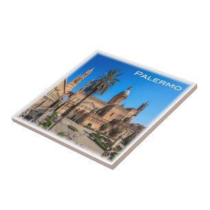 SCL030 PALERMO, Panorama, Sicily, Italy Ceramic Tile