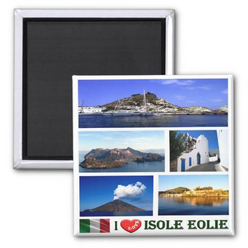 SCL031 AEOLIAN ISLANDS I Love Sicily Fridge Magnet