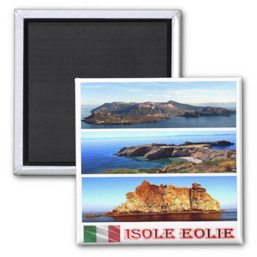 SCL032 AEOLIAN ISLANDS  Mosaic Sicily Fridge Magnet