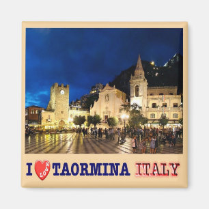 SCL060 TAORMINA by Night, I Love, Fridge Magnet