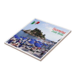 SCL067 TAORMINA, Isola Bella, Sicily, Ceramic Tile