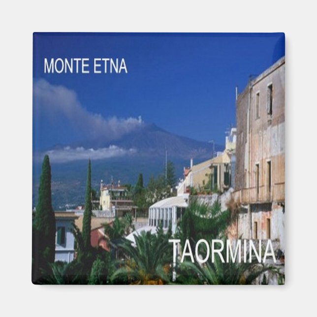 SCL069 TAORMINA, ETNA, Sicily, Fridge Magnet (Front)