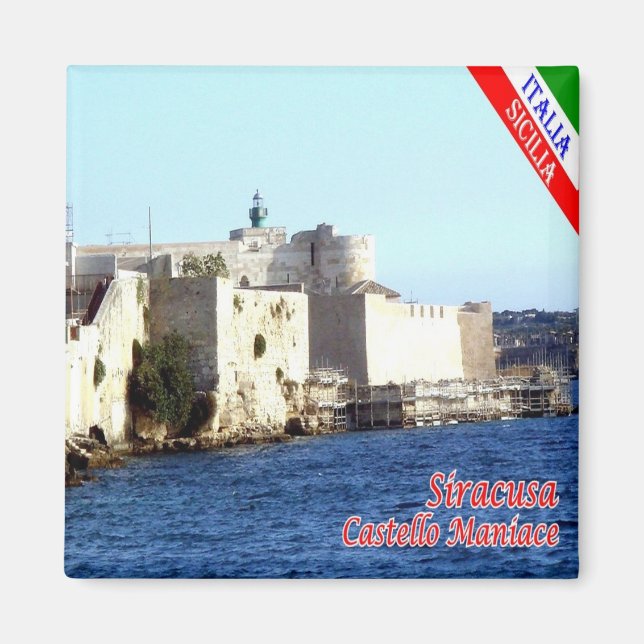 SCL070 SIRACUSA Castle Maniace, Sicily, Fridge Magnet (Front)
