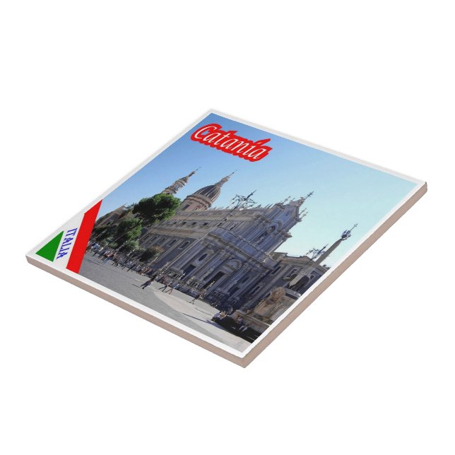 SCL096 CATANIA Cathedral, Sicily, Italy, Ceramic Tile (Side)
