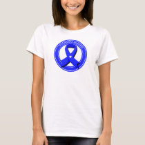 Scleroderma Awareness Blue Ribbon White Heart T-Shirt