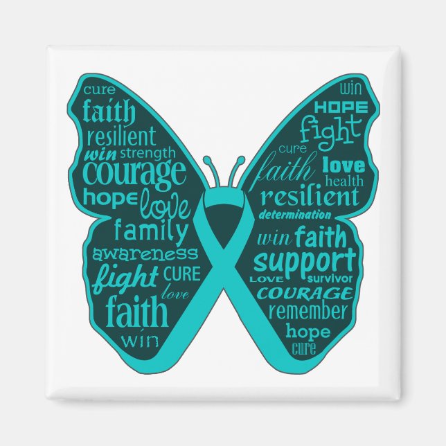 Scleroderma Awareness Butterfly Ribbon Magnet (Front)