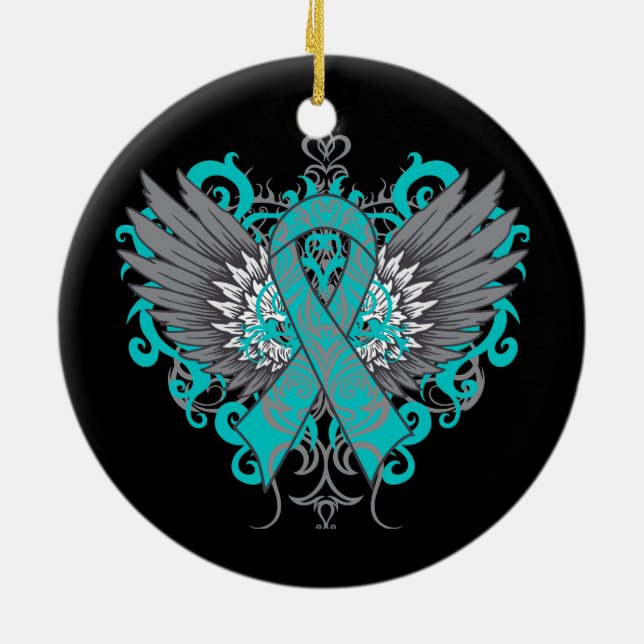 Scleroderma Awareness Cool Wings Ceramic Ornament (Back)