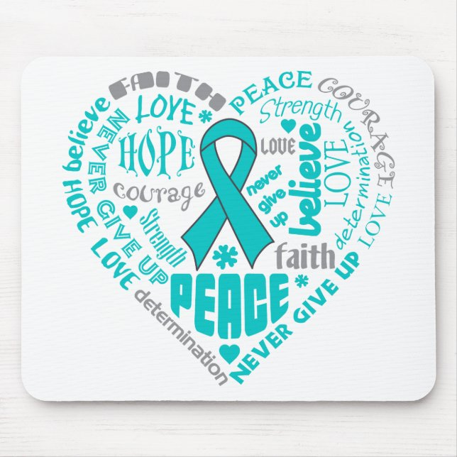 Scleroderma Awareness Heart Words Mouse Pad (Front)