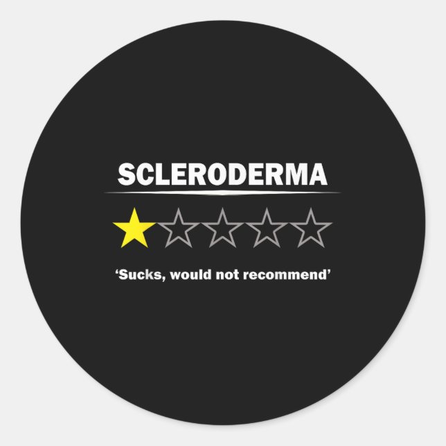 Scleroderma Awareness Humor One Star Rating Design Classic Round Sticker (Front)