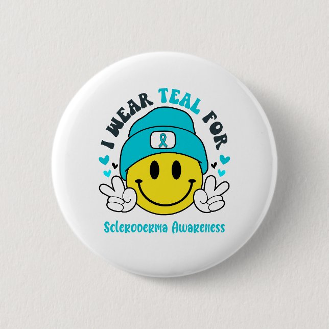 Scleroderma Awareness Ribbon Support Gifts Button (Front)