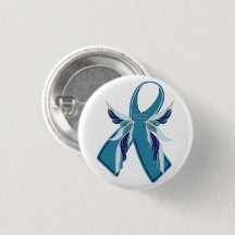 Scleroderma Awareness Teal Ribbon Round Button