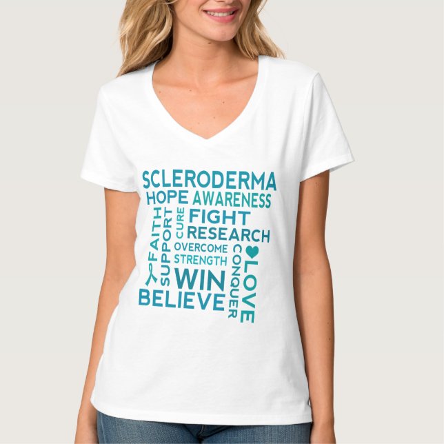 Scleroderma Awareness Word Cloud Support T-shirt (Front)