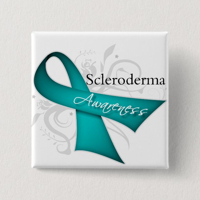 Scleroderma Disease Awareness Ribbon Button (Front)