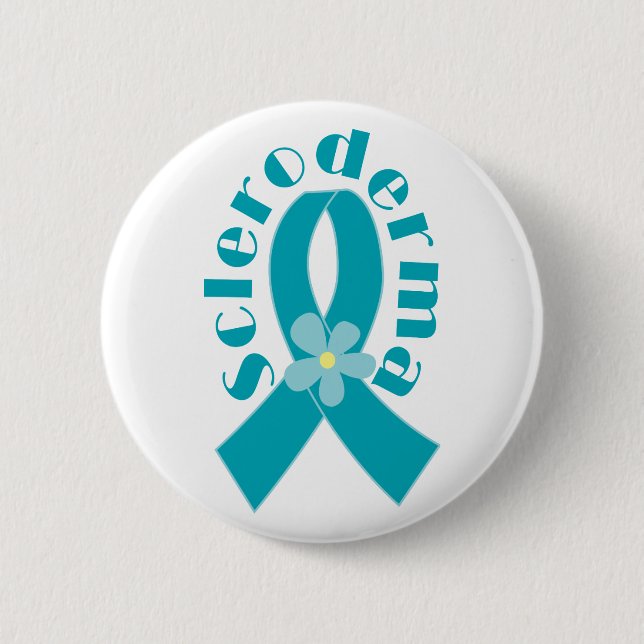 Scleroderma Teal Awareness Ribbon Button (Front)