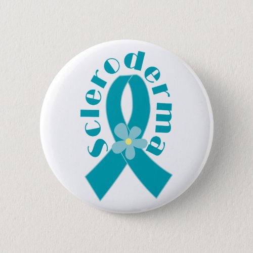 Scleroderma Teal Awareness Ribbon Button