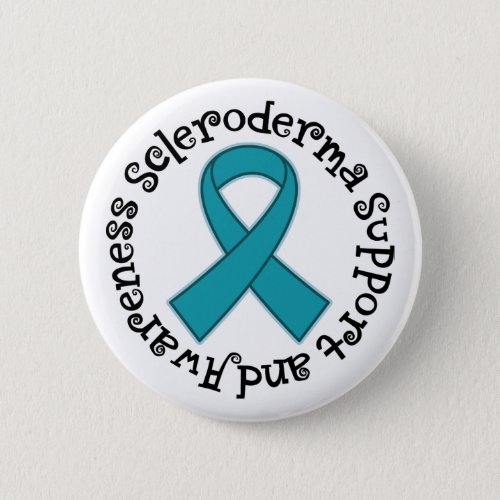 Scleroderma Teal Awareness Ribbon Button