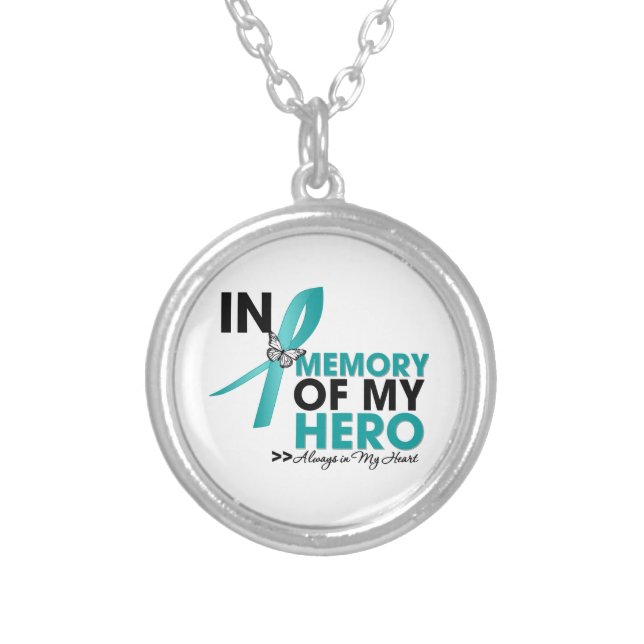 Scleroderma Tribute In Memory of My Hero Silver Plated Necklace (Front)