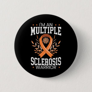 Sclerosis Awareness Orange Ribbon  Button