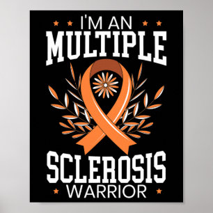 Sclerosis Awareness Orange Ribbon Poster