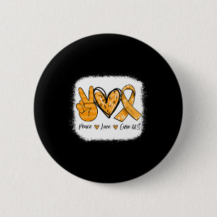 Sclerosis Awareness Peace Love Cure Ms Warrior  Button