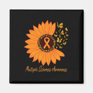 Sclerosis Awareness Ribbon Flower Ms Butterfly Magnet