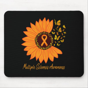 Sclerosis Awareness Ribbon Flower Ms Butterfly Mouse Pad