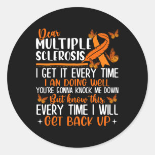 Sclerosis Butterfly Ribbon World Ms Day Classic Round Sticker
