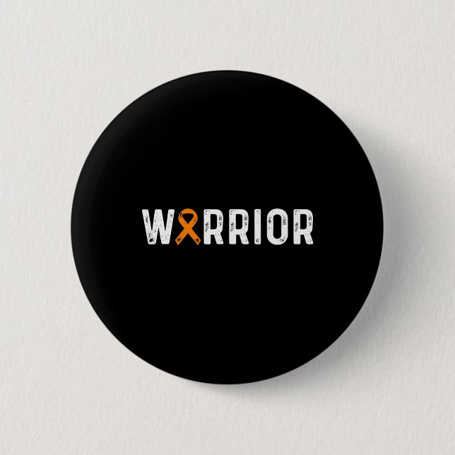Sclerosis Warrior Awareness Ms Orange Ribbon  Button (Front)