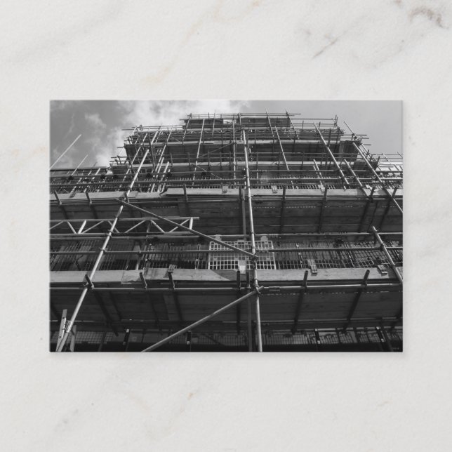 Scoffolding B&W, Mini Photo Business Card (Front)